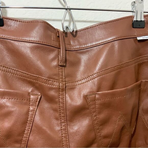 MOTHER The Mid Rise Dazzler Ankle Faux Leather Jeans 29 - Picture 7 of 10